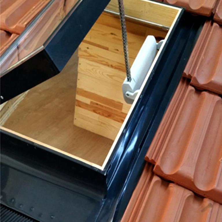 Electric Powered Roof Access Window.